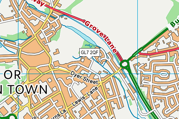 GL7 2QF map - OS VectorMap District (Ordnance Survey)