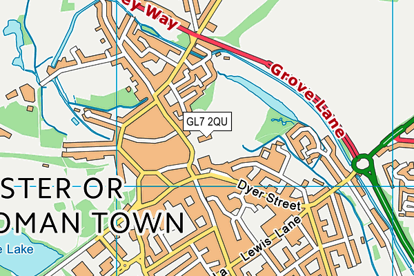 GL7 2QU map - OS VectorMap District (Ordnance Survey)