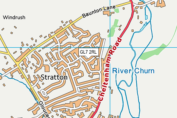 GL7 2RL map - OS VectorMap District (Ordnance Survey)