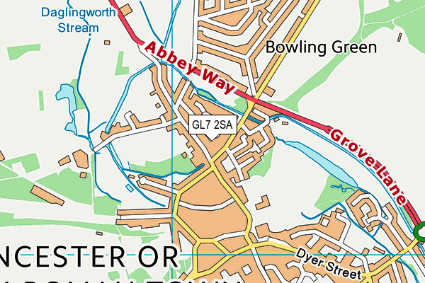 GL7 2SA map - OS VectorMap District (Ordnance Survey)