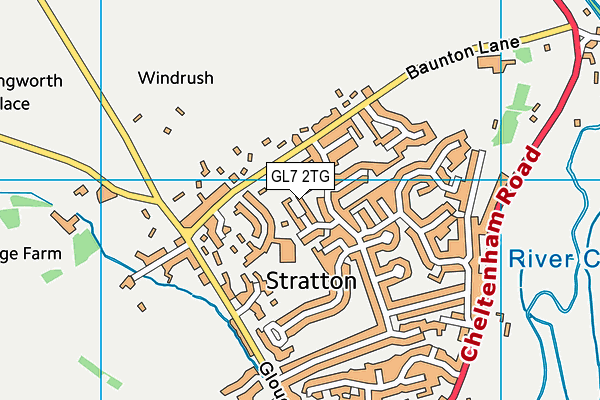 GL7 2TG map - OS VectorMap District (Ordnance Survey)
