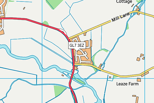 GL7 3EZ map - OS VectorMap District (Ordnance Survey)