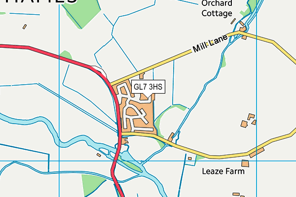 GL7 3HS map - OS VectorMap District (Ordnance Survey)