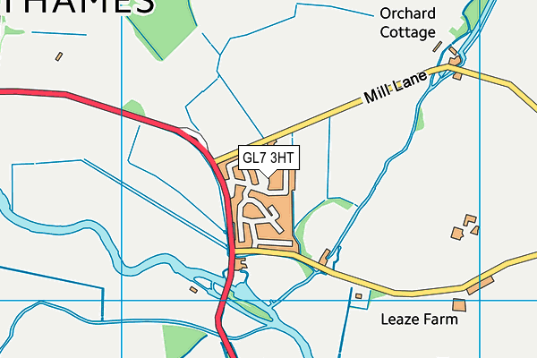 GL7 3HT map - OS VectorMap District (Ordnance Survey)