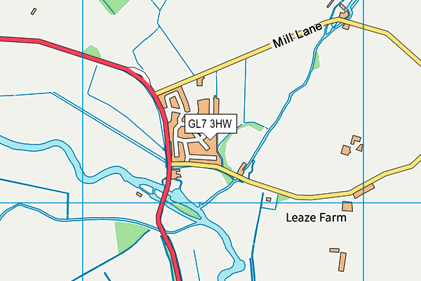 GL7 3HW map - OS VectorMap District (Ordnance Survey)