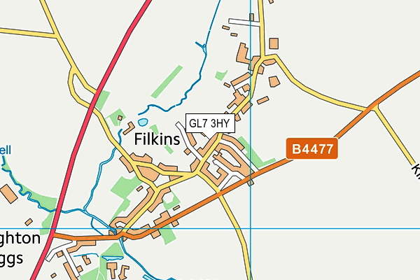 GL7 3HY map - OS VectorMap District (Ordnance Survey)