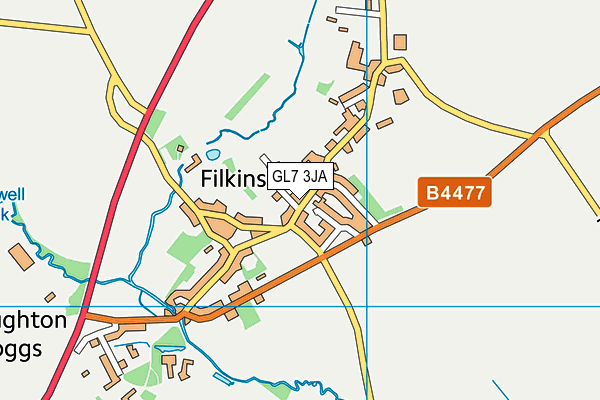 GL7 3JA map - OS VectorMap District (Ordnance Survey)