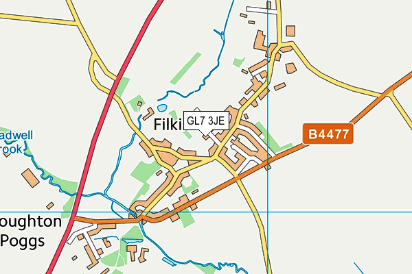 GL7 3JE map - OS VectorMap District (Ordnance Survey)