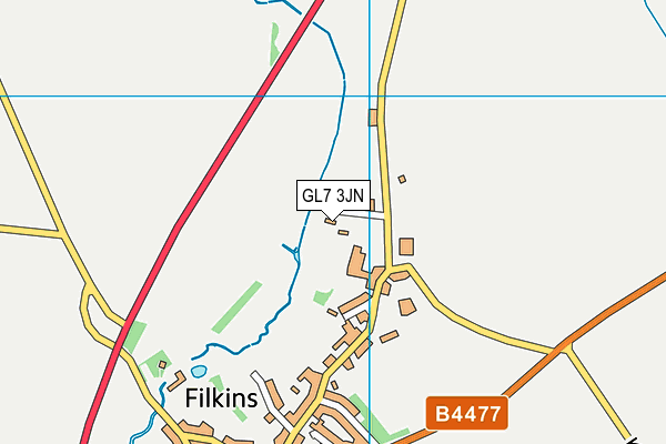 GL7 3JN map - OS VectorMap District (Ordnance Survey)