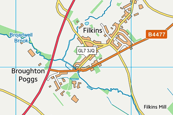 GL7 3JQ map - OS VectorMap District (Ordnance Survey)