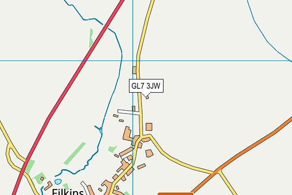 GL7 3JW map - OS VectorMap District (Ordnance Survey)