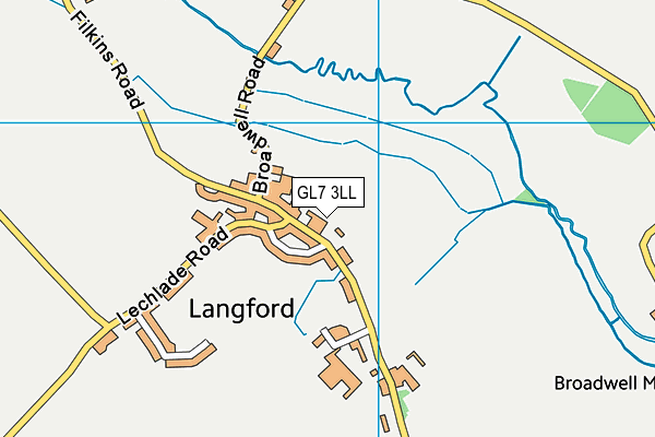 GL7 3LL map - OS VectorMap District (Ordnance Survey)