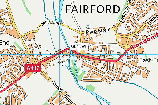 GL7 3WF map - OS VectorMap District (Ordnance Survey)
