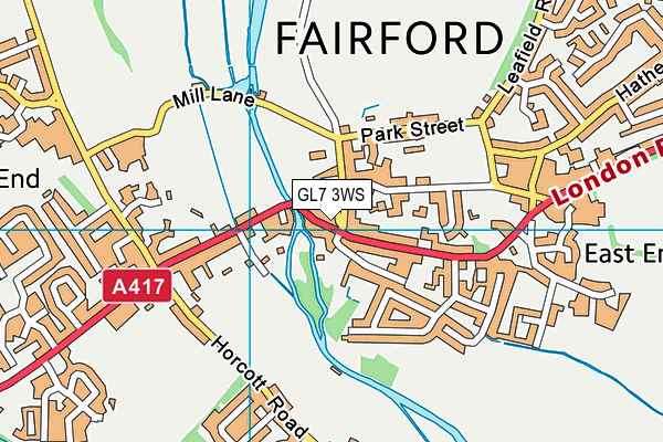 GL7 3WS map - OS VectorMap District (Ordnance Survey)