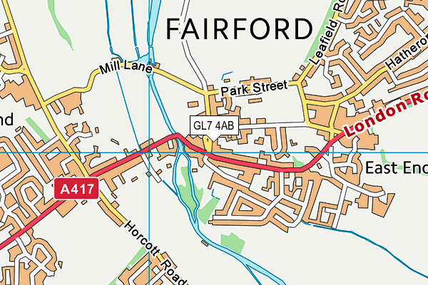 GL7 4AB map - OS VectorMap District (Ordnance Survey)