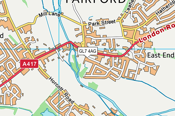 GL7 4AG map - OS VectorMap District (Ordnance Survey)