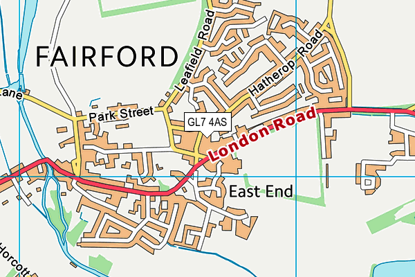 GL7 4AS map - OS VectorMap District (Ordnance Survey)