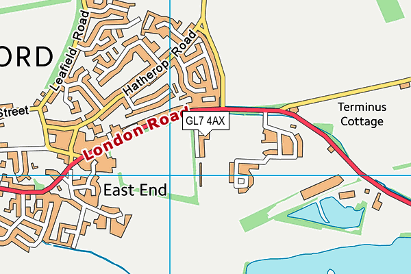 Fairford Town Fc map (GL7 4AX) - OS VectorMap District (Ordnance Survey)