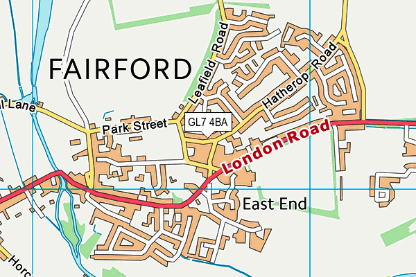 GL7 4BA map - OS VectorMap District (Ordnance Survey)