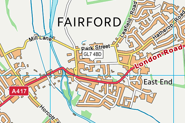 GL7 4BD map - OS VectorMap District (Ordnance Survey)