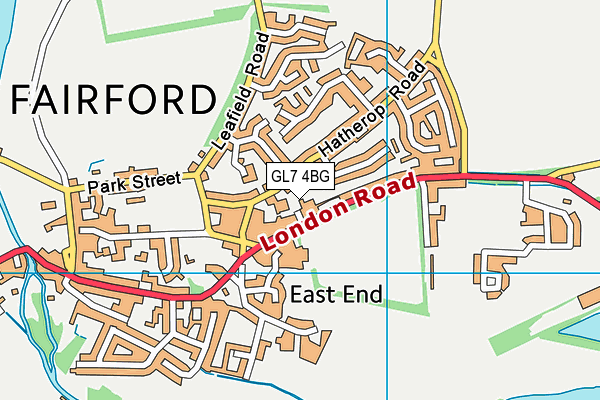 GL7 4BG map - OS VectorMap District (Ordnance Survey)