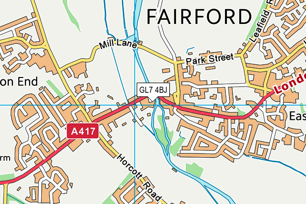 GL7 4BJ map - OS VectorMap District (Ordnance Survey)