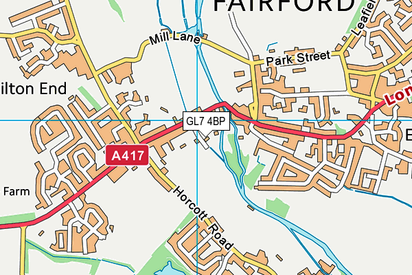 Fairford Rfc map (GL7 4BP) - OS VectorMap District (Ordnance Survey)