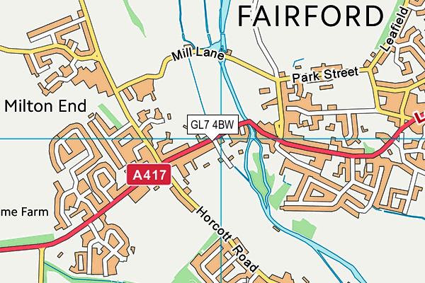 GL7 4BW map - OS VectorMap District (Ordnance Survey)