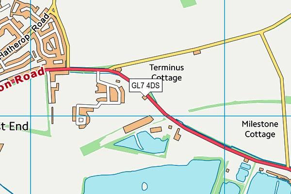 GL7 4DS map - OS VectorMap District (Ordnance Survey)