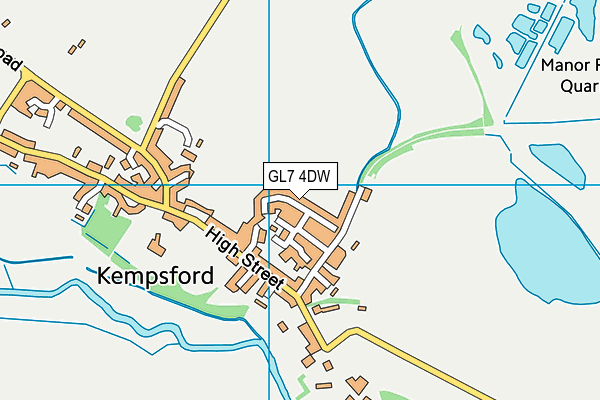 GL7 4DW map - OS VectorMap District (Ordnance Survey)