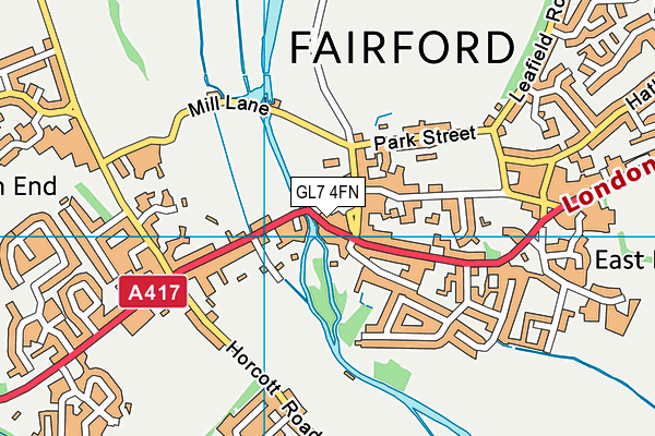 GL7 4FN map - OS VectorMap District (Ordnance Survey)