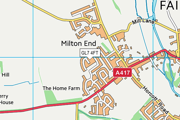 GL7 4FT map - OS VectorMap District (Ordnance Survey)