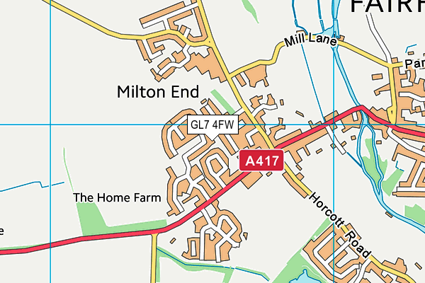 GL7 4FW map - OS VectorMap District (Ordnance Survey)