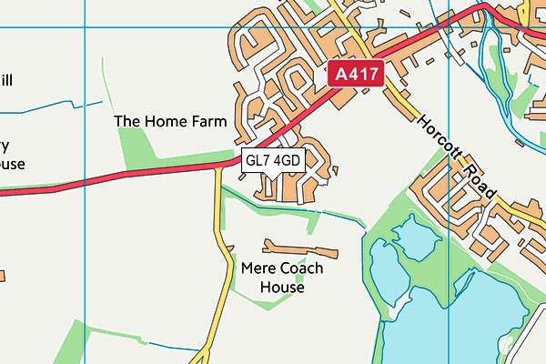 GL7 4GD map - OS VectorMap District (Ordnance Survey)