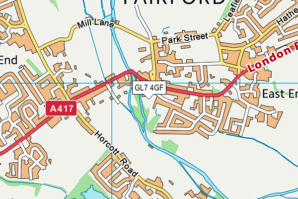 GL7 4GF map - OS VectorMap District (Ordnance Survey)