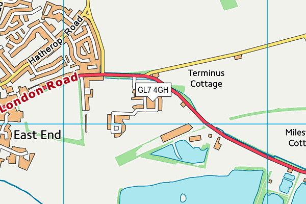 GL7 4GH map - OS VectorMap District (Ordnance Survey)