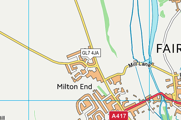 GL7 4JA map - OS VectorMap District (Ordnance Survey)