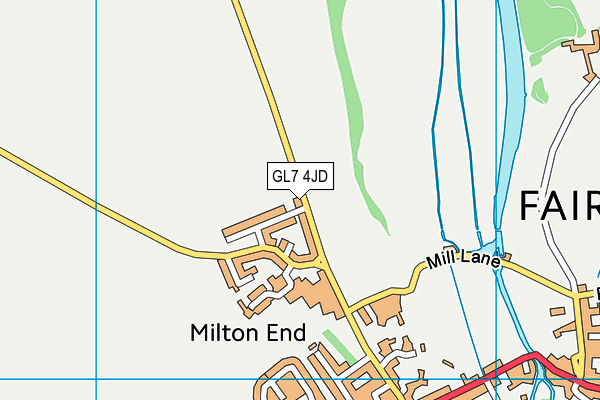 GL7 4JD map - OS VectorMap District (Ordnance Survey)