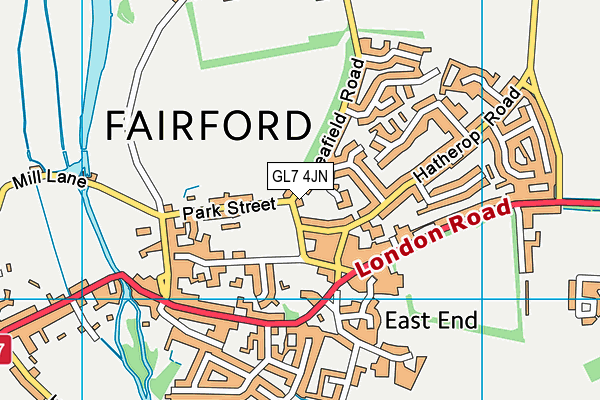 GL7 4JN map - OS VectorMap District (Ordnance Survey)