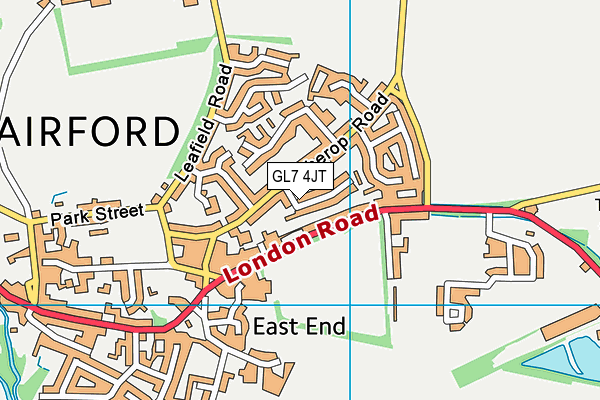 GL7 4JT map - OS VectorMap District (Ordnance Survey)