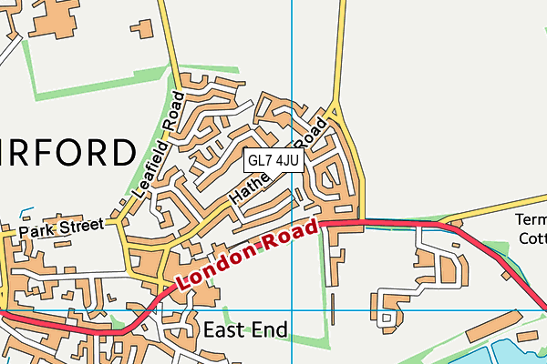 GL7 4JU map - OS VectorMap District (Ordnance Survey)