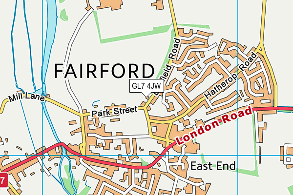 GL7 4JW map - OS VectorMap District (Ordnance Survey)