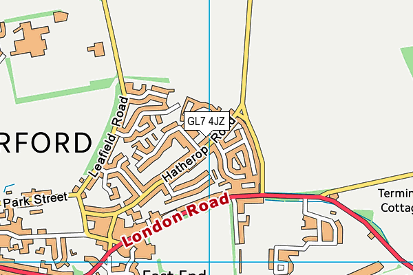 GL7 4JZ map - OS VectorMap District (Ordnance Survey)