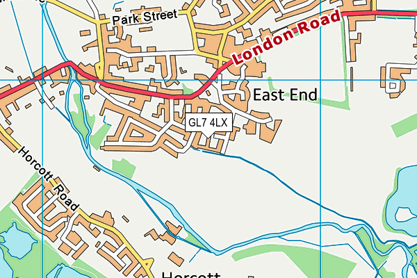 GL7 4LX map - OS VectorMap District (Ordnance Survey)