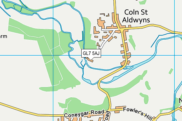 GL7 5AJ map - OS VectorMap District (Ordnance Survey)