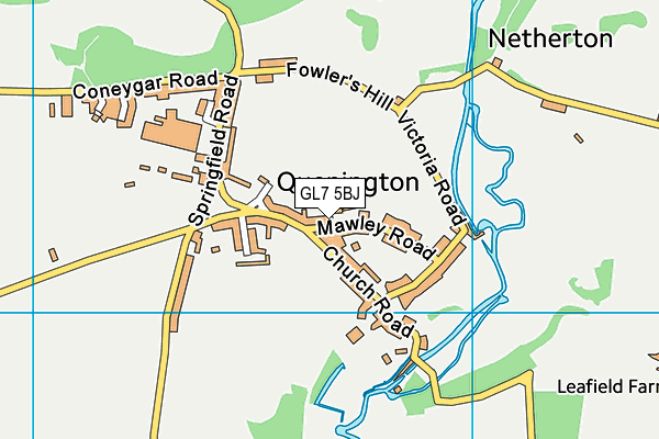 GL7 5BJ map - OS VectorMap District (Ordnance Survey)