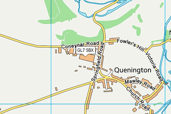 GL7 5BX map - OS VectorMap District (Ordnance Survey)