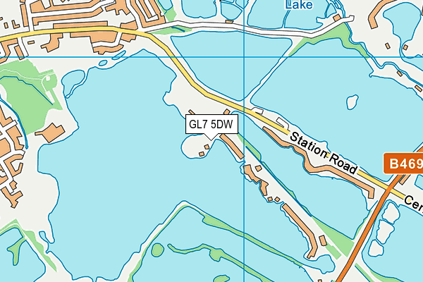 GL7 5DW map - OS VectorMap District (Ordnance Survey)