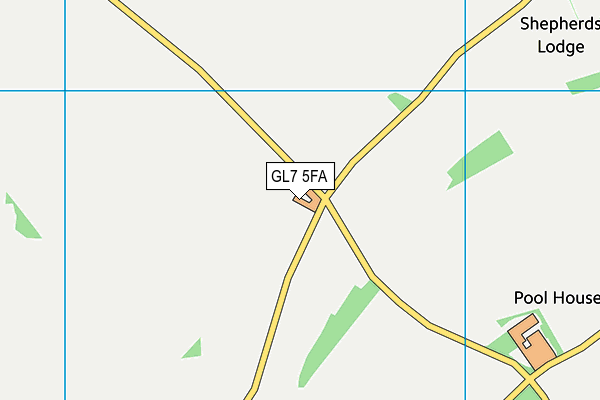 GL7 5FA map - OS VectorMap District (Ordnance Survey)