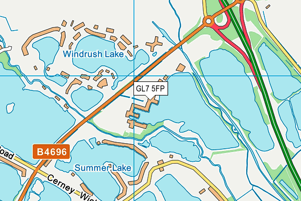 Cotswolds Spa & Leisure Club map (GL7 5FP) - OS VectorMap District (Ordnance Survey)